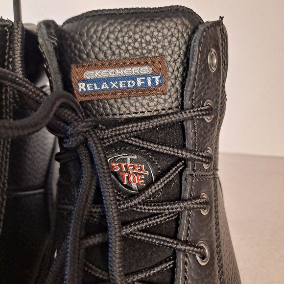 Skechers Women's 8.5W Workshire Peril Steel Toe Work Boot 76561W Black Leather - Picture 12 of 14